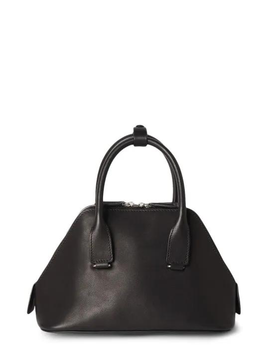 The Row   Mini Devon saddle leather top handle bag 