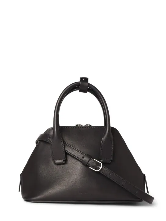 The Row   Mini Devon saddle leather top handle bag 