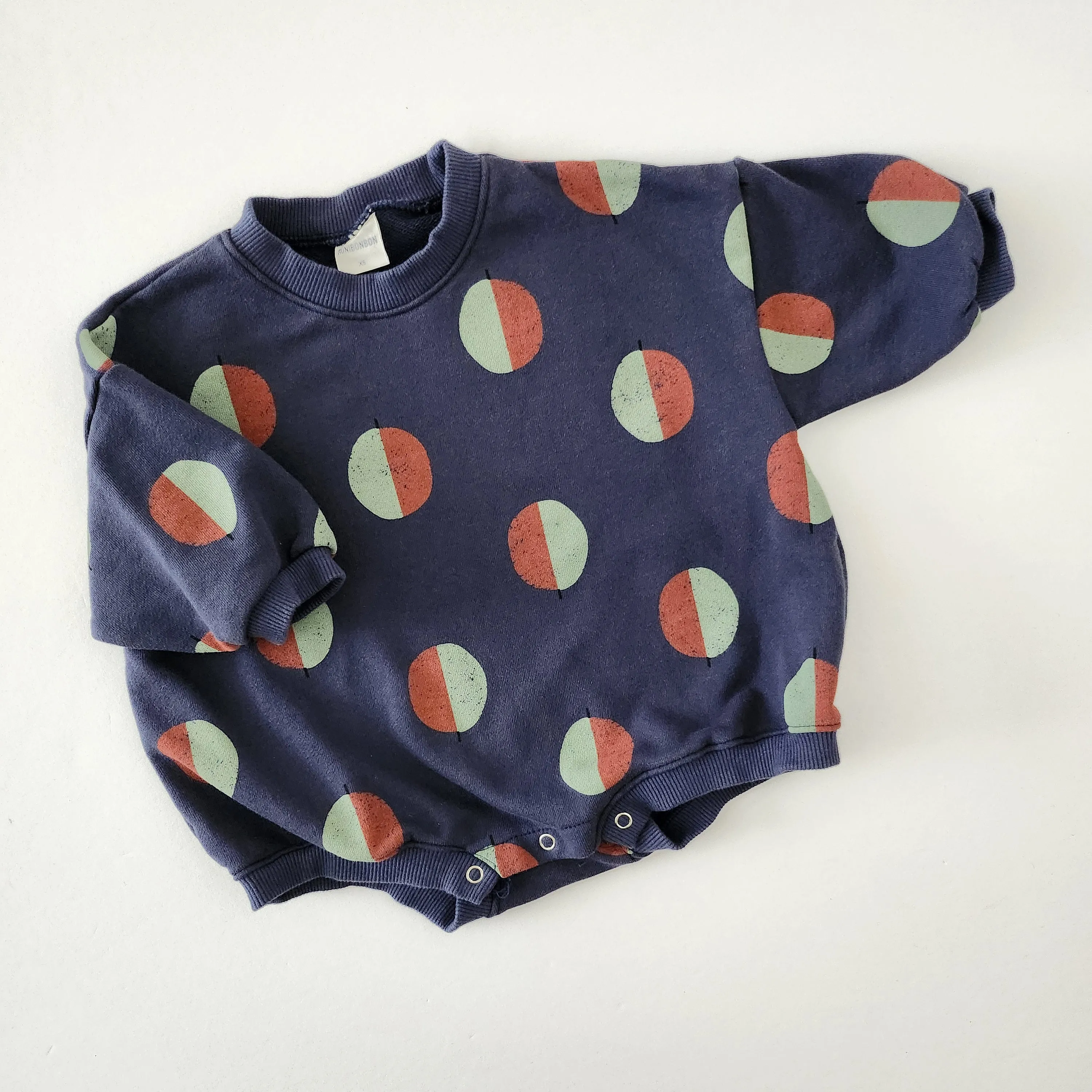 Toddler Balloon Print Sweatshirt Romper  (3m-3y)  - Navy