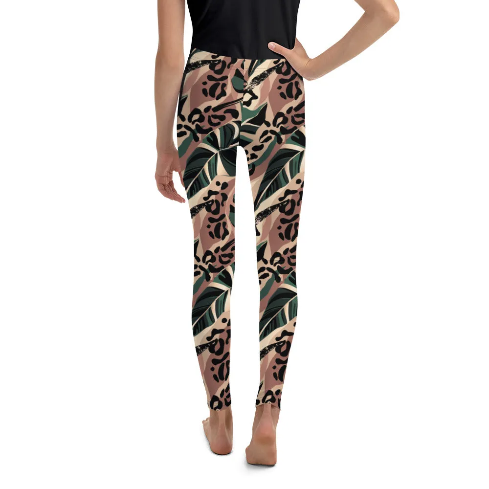 Tropical Leopard Youth Leggings