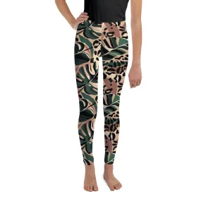 Tropical Leopard Youth Leggings