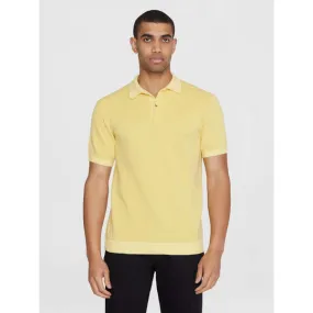 Two toned knitted polo - Misted Yellow