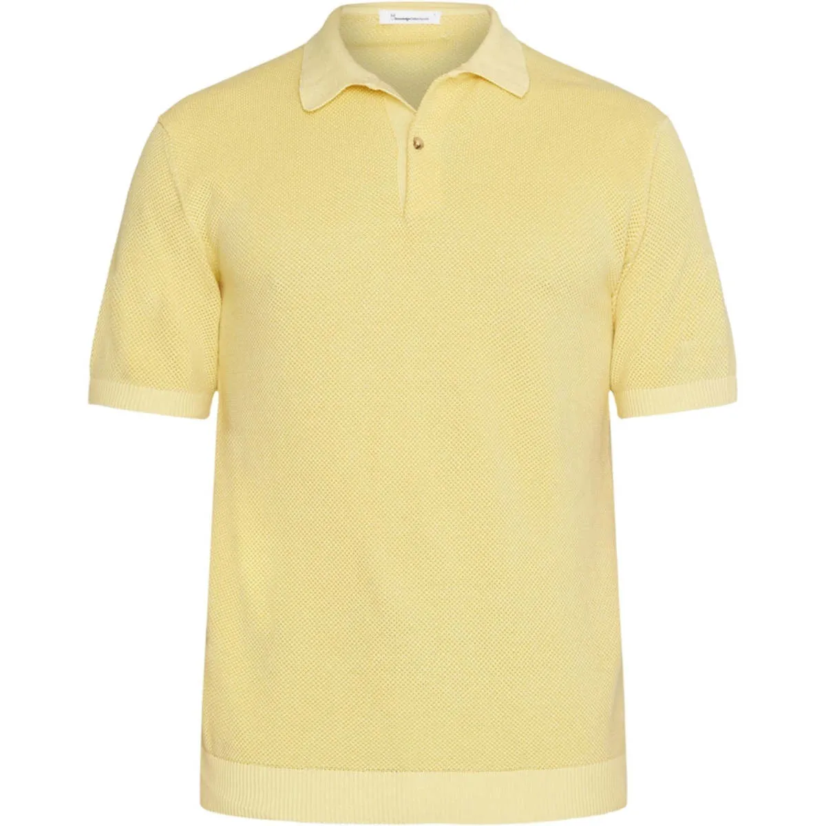 Two toned knitted polo - Misted Yellow