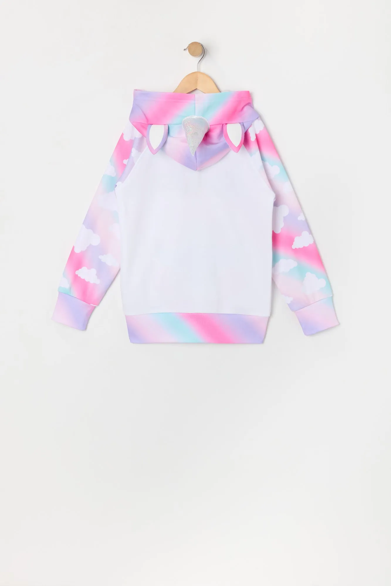 Urban Kids Girls Rainbow Unicorn Zip-Up Character Hoodie