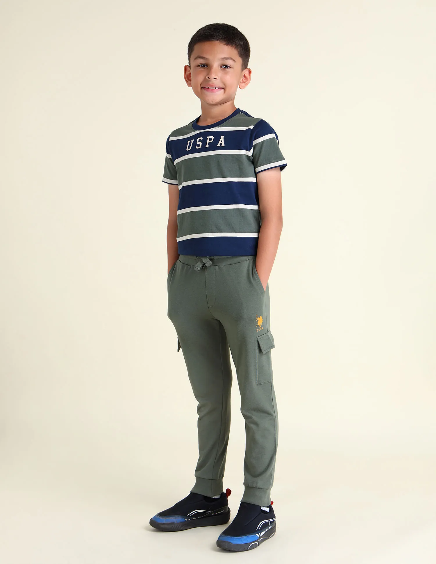 U.S. Polo Assn. Kids Boys Solid Regular Fit Joggers