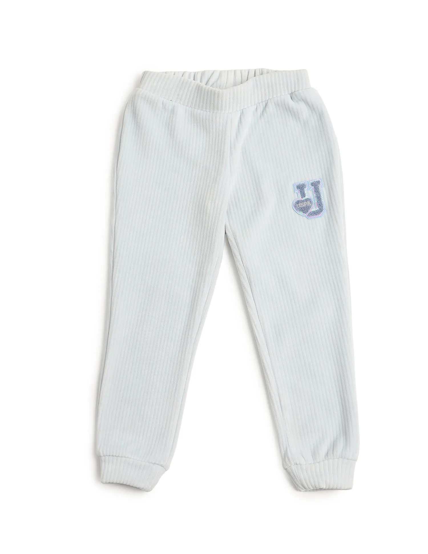 U.S. Polo Assn. Kids Girls Appliqued Regular Fit Joggers