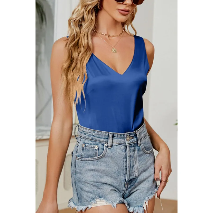 V-Neck Wide Strap Tank