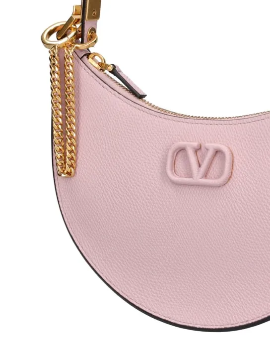 Valentino Garavani   Mini V logo Signature leather hobo bag 