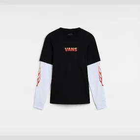 Vans KIDS FLAME THROWER TWOFER T-SHIRT (8-14 YEARS) (BLACK) BOYS BLACK