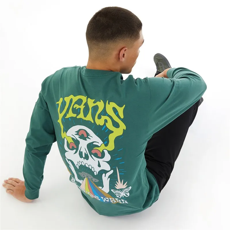 Vans Mens Skull Saucer Long Sleeve T-Shirt Bistro Green