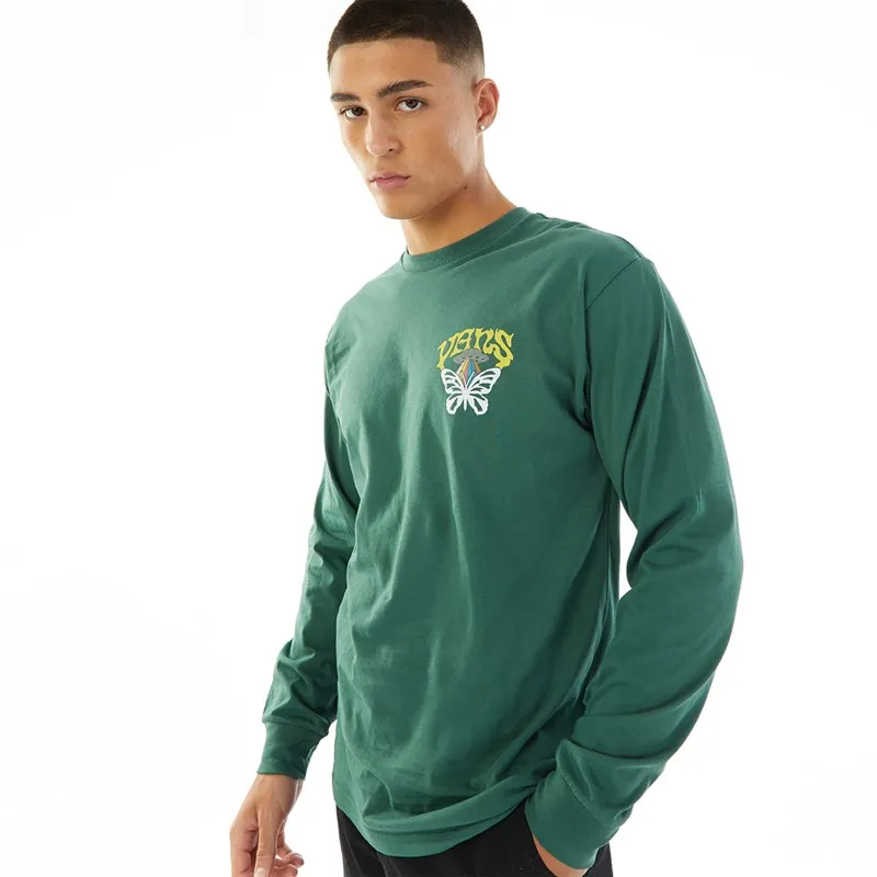 Vans Mens Skull Saucer Long Sleeve T-Shirt Bistro Green