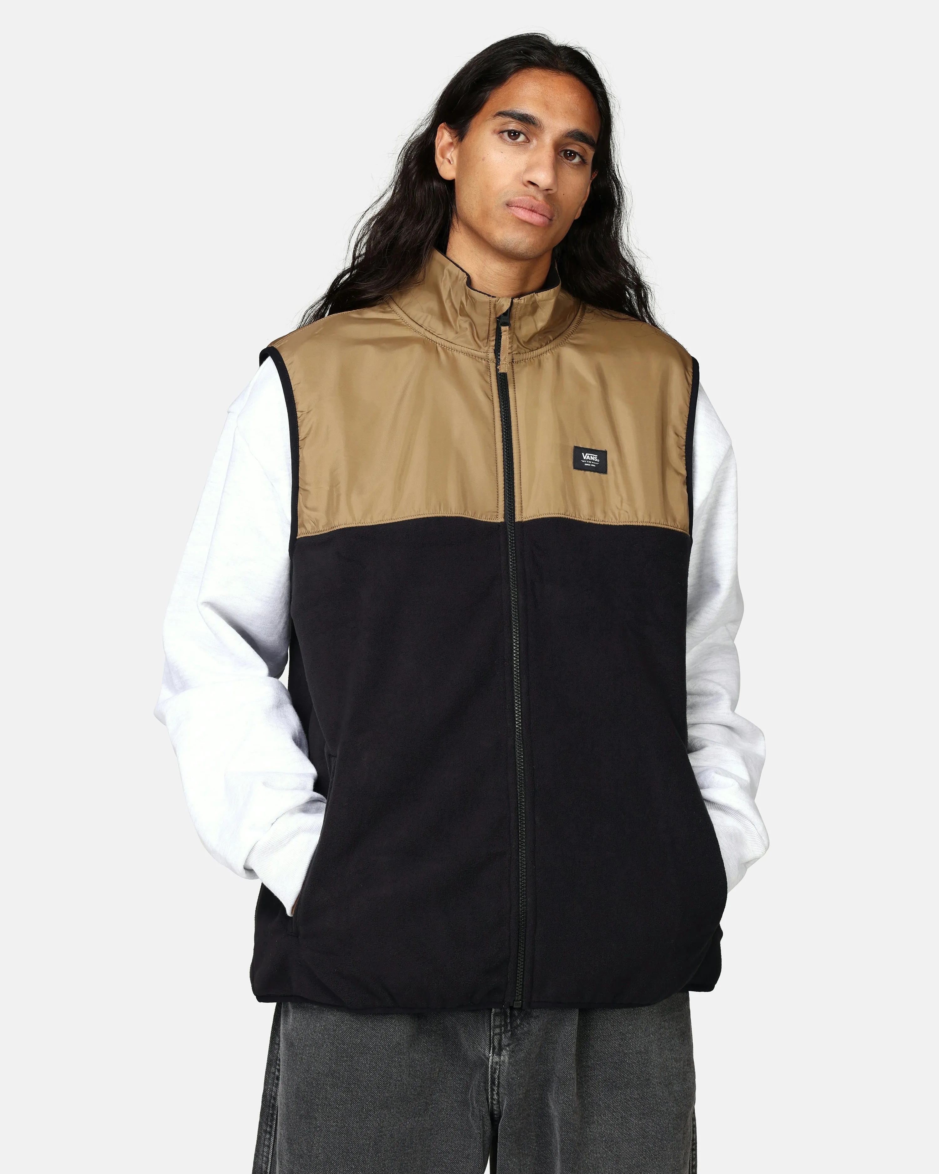 Vans Snowboarding Fleece Vest - Thatcher Polar Black | Men | Junkyard