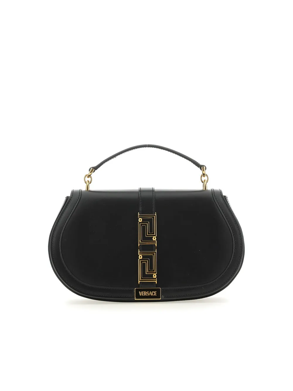 Versace Leather Greca Goddess Handle Bag