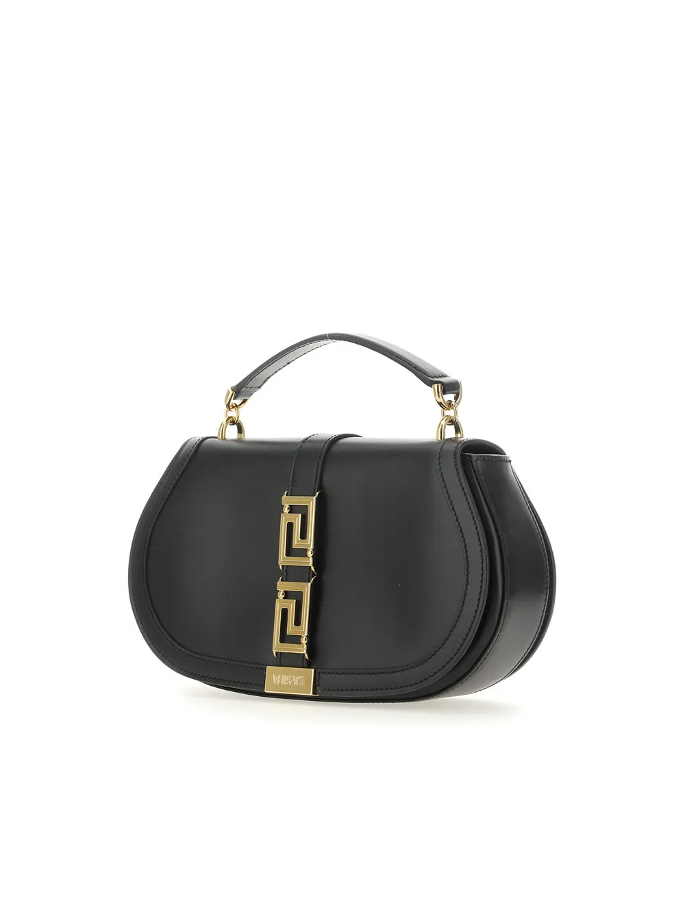 Versace Leather Greca Goddess Handle Bag