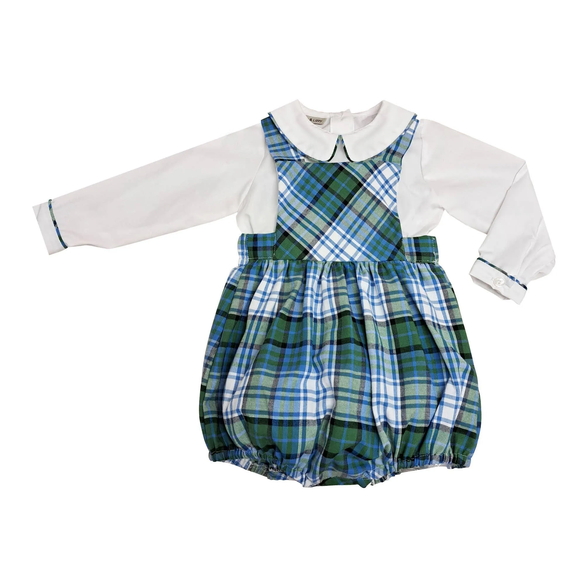 Vivi & Brett Blue Plaid Romper