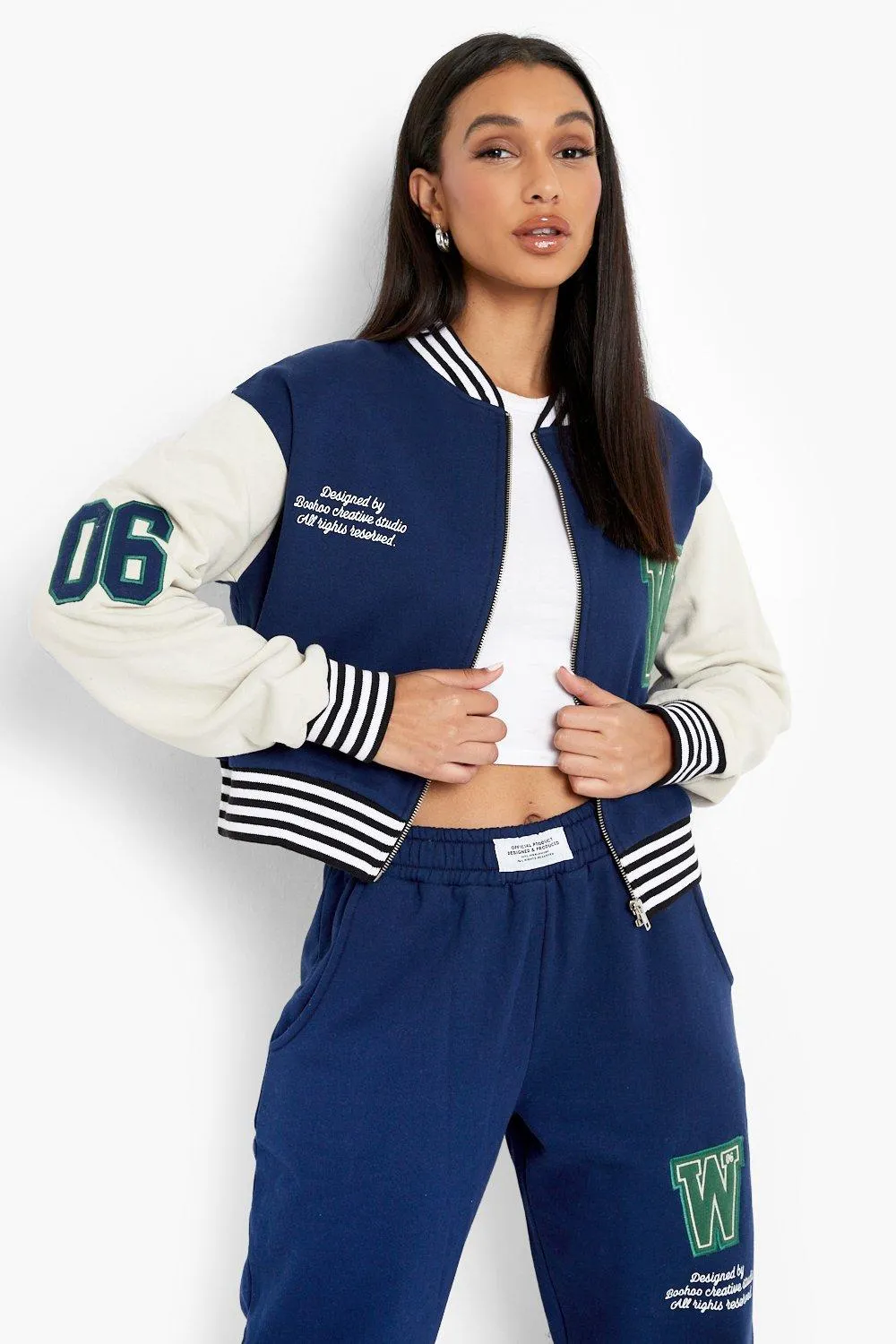 W Varsity Cropped Bomber Tracksuit