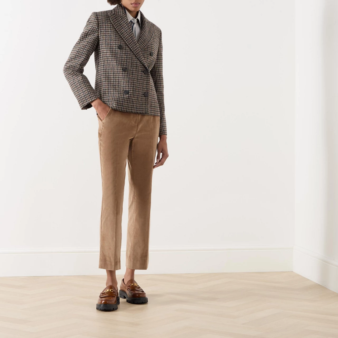 WEEKEND MAX MARA Corduroy High-Rise Flared Trousers - Camel