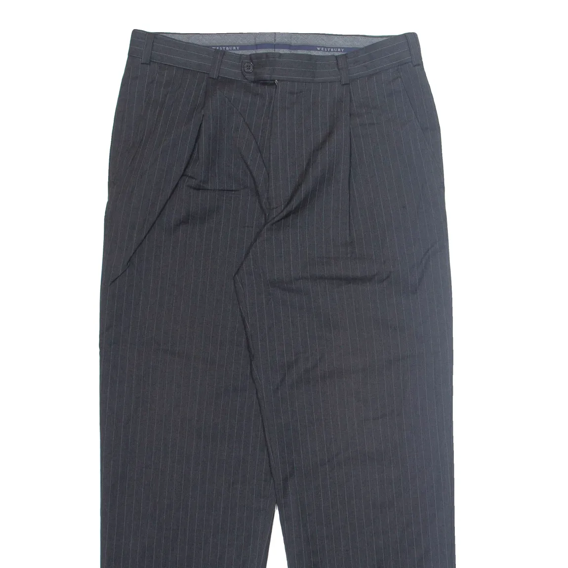 WESTBURY Chino Striped Mens Trousers Grey Regular Straight W32 L30