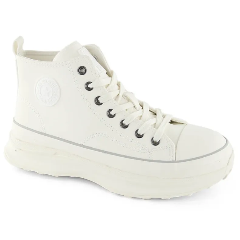 Women's high platform sneakers white Big Star OO274064