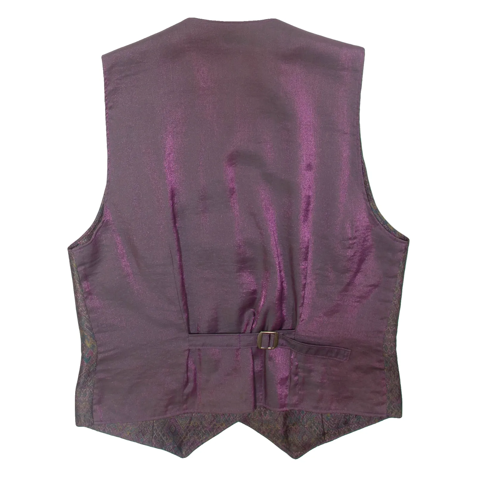 Womens Waistcoat Purple 90s Geometric M