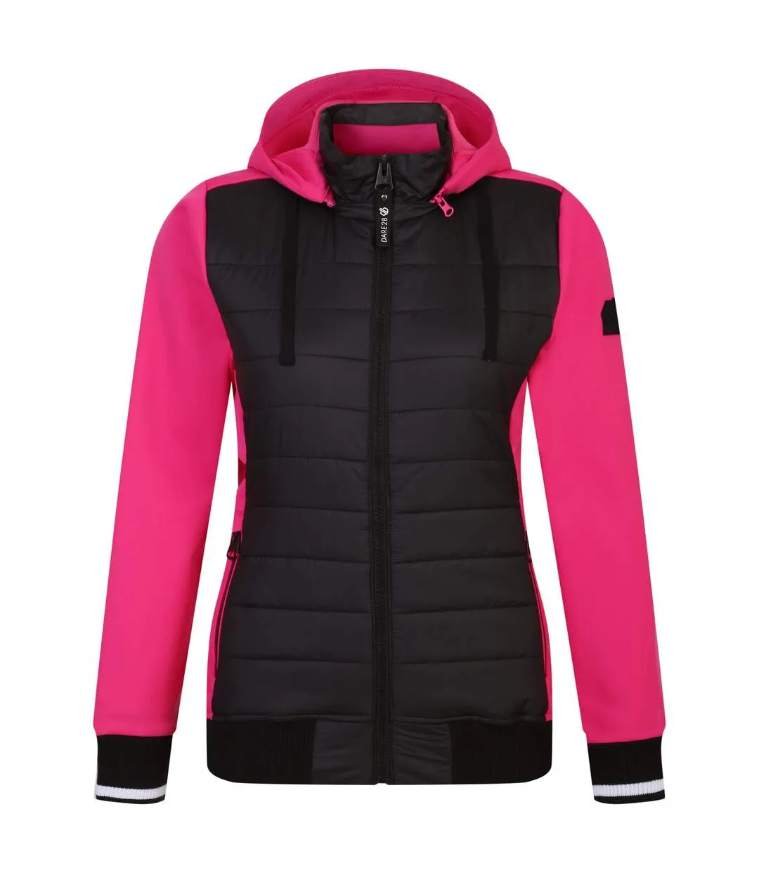 Womens/ladies fend hooded jacket black/pure pink Dare 2B