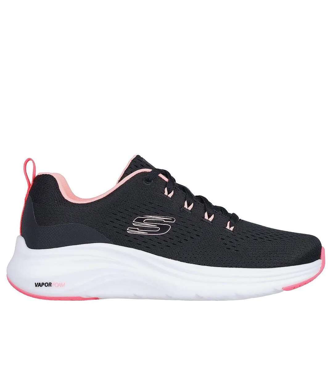 Womens/ladies vapor foam trainers black/pink Skechers