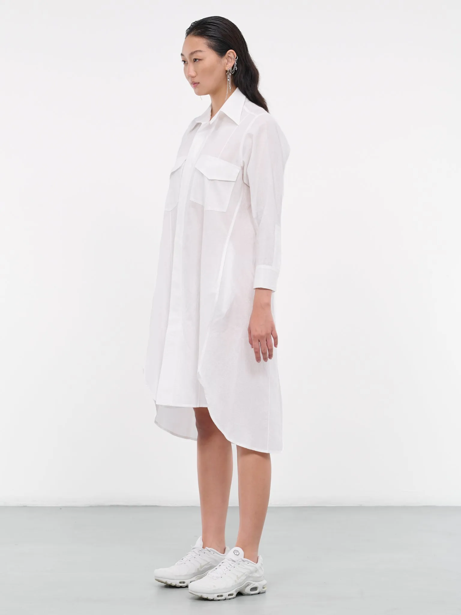 Workwear Shirt Dress (FJ-D67-005-1-OFF-WHITE)