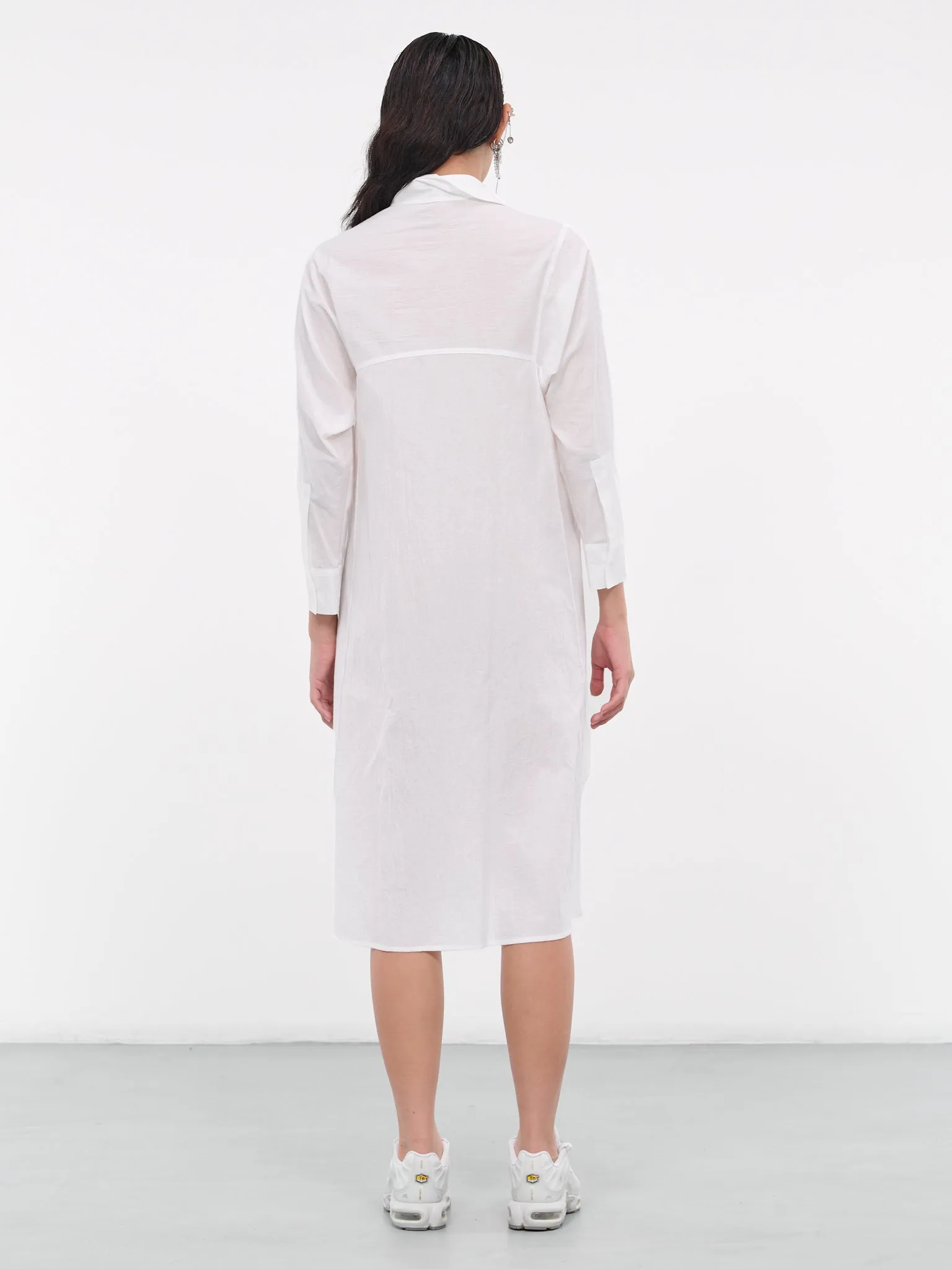 Workwear Shirt Dress (FJ-D67-005-1-OFF-WHITE)