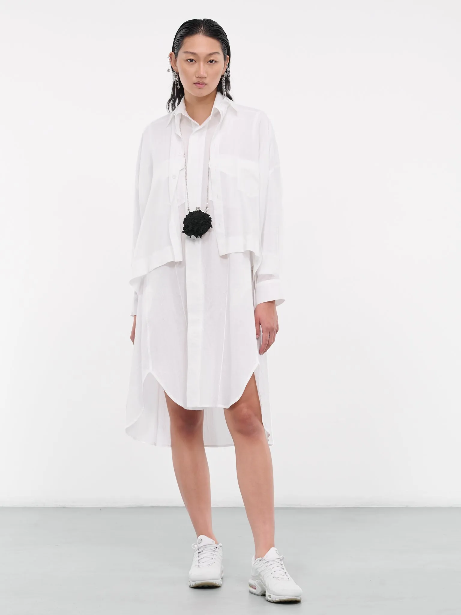 Workwear Shirt Dress (FJ-D67-005-1-OFF-WHITE)