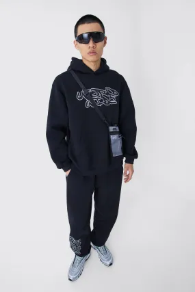 Worldwide Graffiti Oversized Hooded Tracksuit