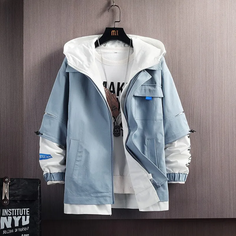 Xituodai 2022 Autumn Mens Hooded Jacket Slim Fit Cotton Coats Outwear Plus Size 5xl 6XL 7XL