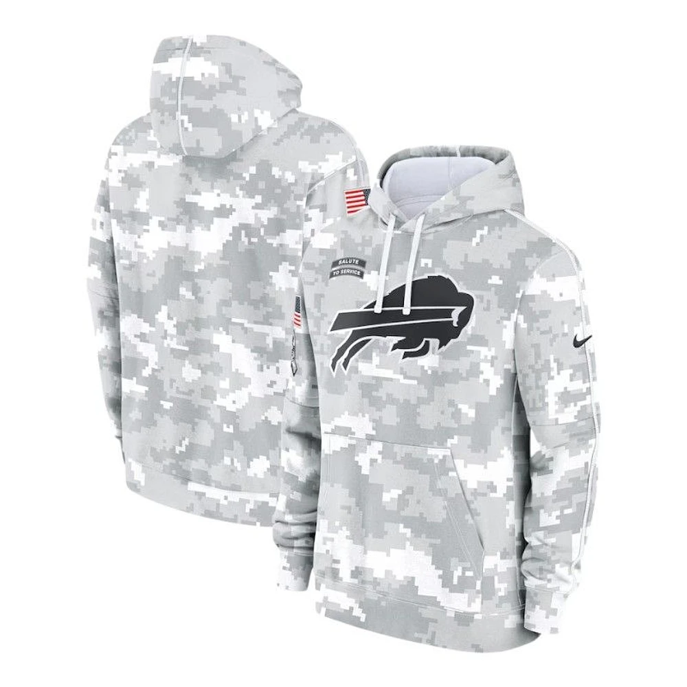 Youth Buffalo Bills 2024 Salute to Service Arctic Camo Nike Pullover Hoodie