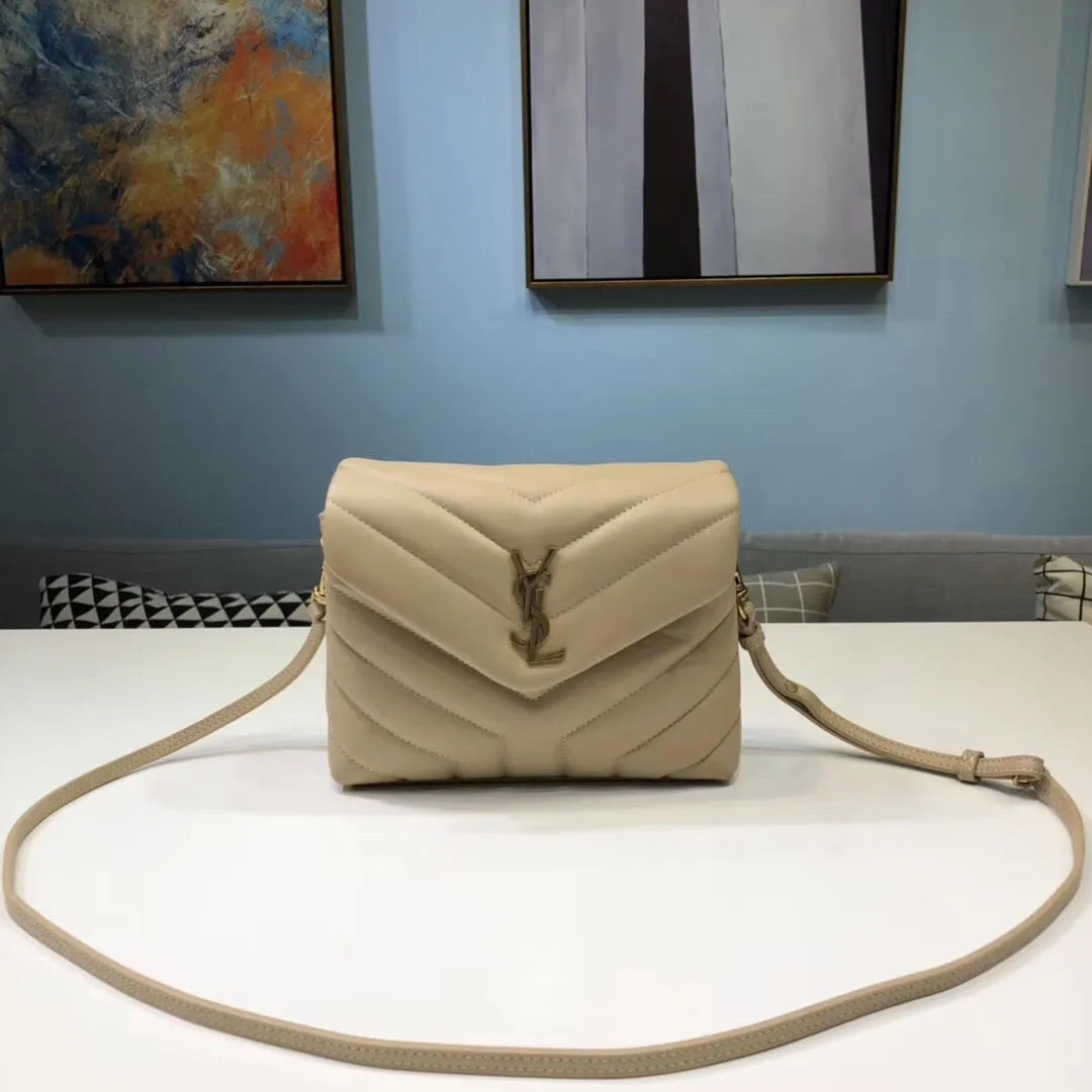 Yves Saint Laurent Loulou Mini Shoulder Bag Beige  7in/18cm