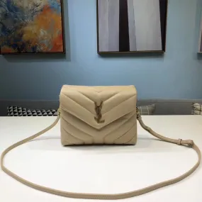 Yves Saint Laurent Loulou Mini Shoulder Bag Beige  7in/18cm