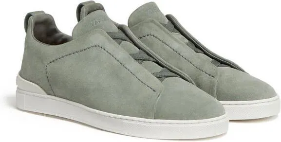 Zegna Triple Stitch suede sneakers Green