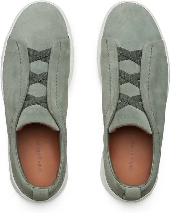 Zegna Triple Stitch suede sneakers Green