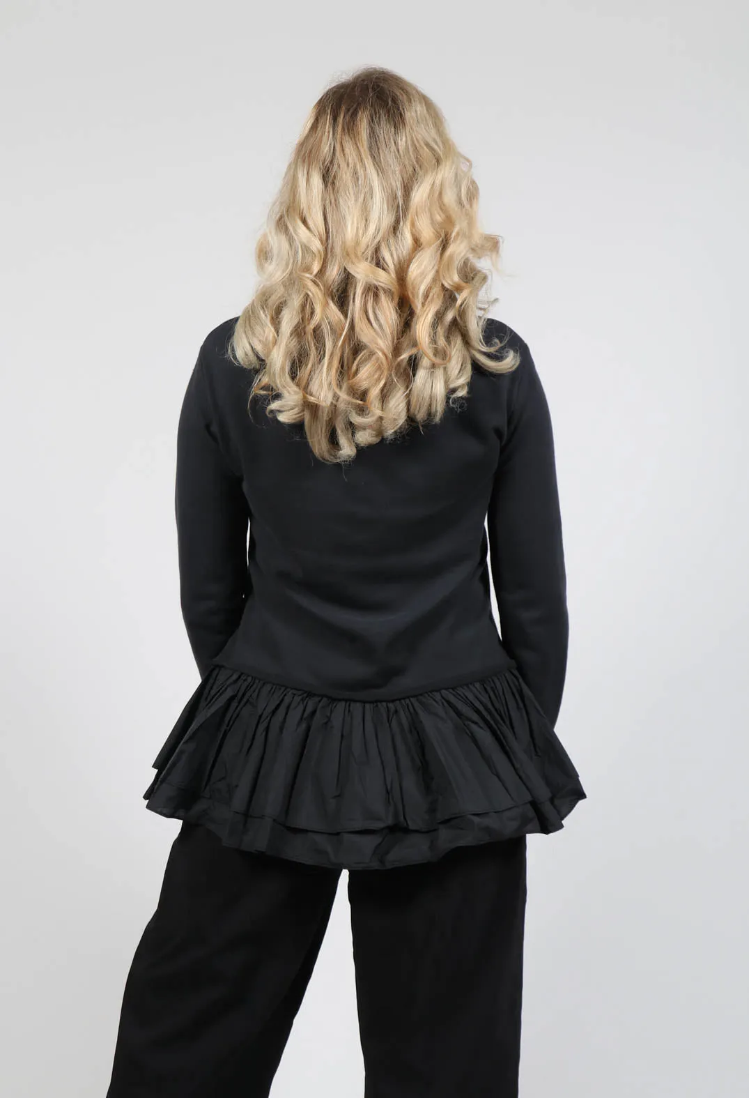 Zip Front Peplum Jacket in Black