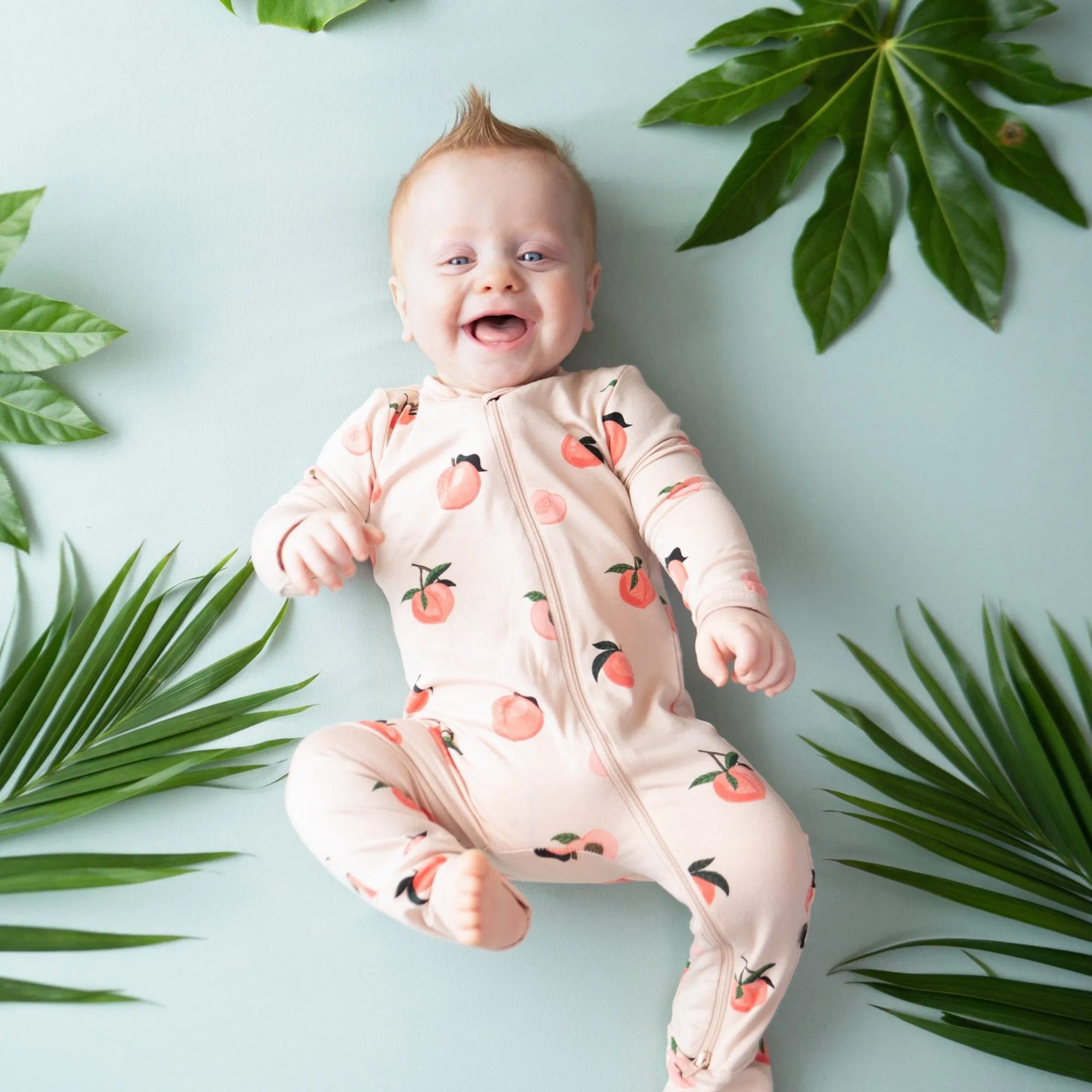 Zippered Romper in Peach